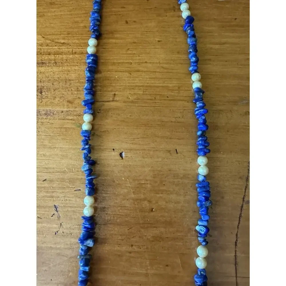 Boho Gemstone Necklace Bundle Amethyst Lapis Floral Beaded Layering Jewelry Lot